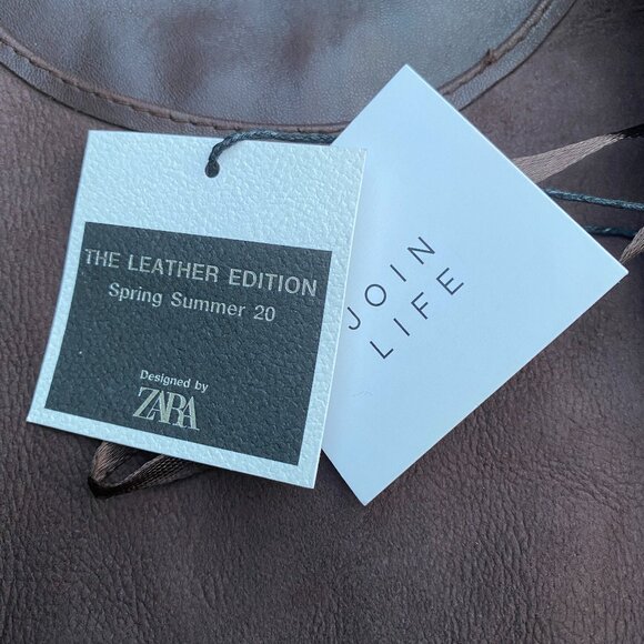 Zara Sleeveless Genuine Leather Top NWT Size L - Picture 6 of 8